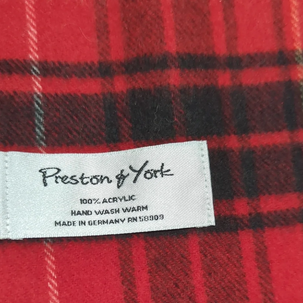 Preston & York Red and Black Tartan Scarf